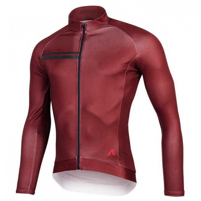 Cyklistický dres GRVL dlouhé rukávy vínový